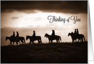 Thinking of You Western Cowboys on Horseback Blank card