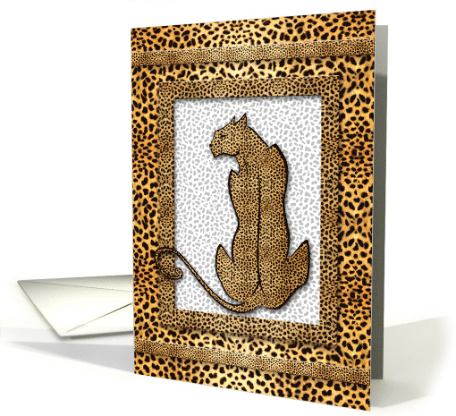 Bold Cheetah Print with Big Cat Blank Any Occasion card (766308)