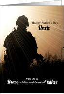 For Military Uncle on Father’s Day Soldier Sunset Silhouette card