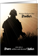 For Military Brother on Father’s Day Soldier Sunset Silhouette card