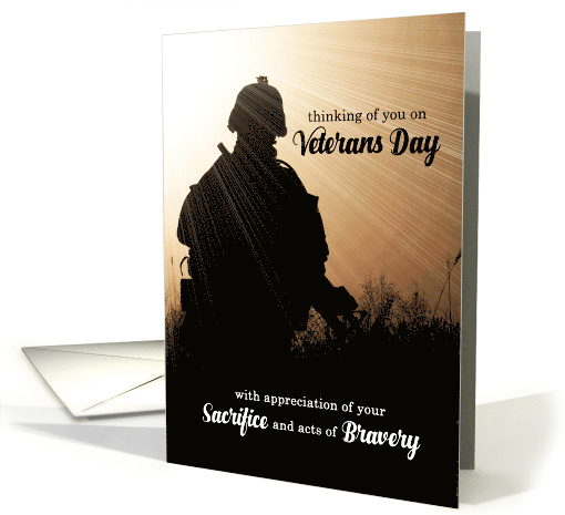 Veterans Day Military Soldier Sunset Silhouette card (767729)