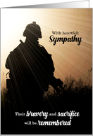 Sympathy for Loss of a Soldier Shades of Blue Soldier card