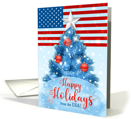 Happy Holidays from the USA Christmas Stars and Stripes card (768192)