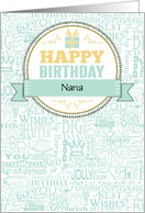 Custom Nana Birthday Wishes Mint Green and Yellow card