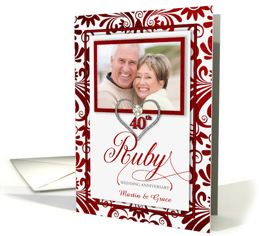 40th Ruby Wedding Anniversary Invitation Custom Photo card (777134)