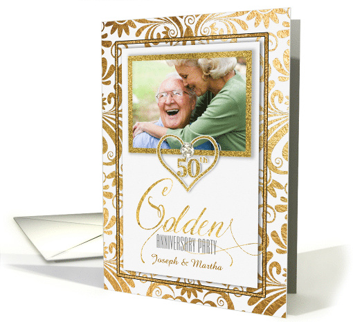 50th Golden Wedding Anniversary Invitation Custom Photo card (777146)