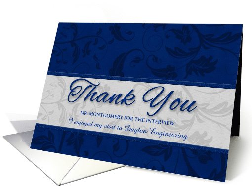 Business Thank You for the Interview Blue and Silver card (782796)