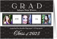 Class of 2023 Graduation Announcement Film Strip 3-Photos card