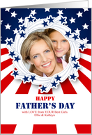 Patriotic Father’s Day for Dad Serving with Photo and Custom Text card