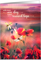 Get Well for Cancer Patient Renewed Hope Poppies and Dragonflies card