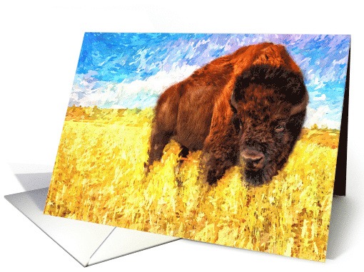 American Bison Buffalo Painting Blank Any Occasion card (786879)