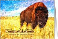 Congratulations on Becoming an American Citizen Buffalo Painting card
