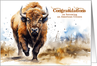 Congratulations on Becoming an American Citizen Buffalo Painting card