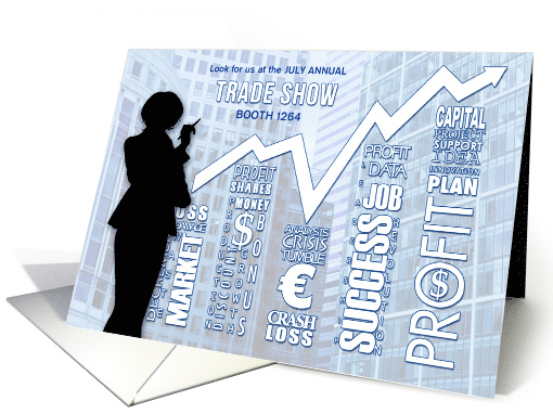Join Us Annual Tradeshow Invitation Business Woman Custom card