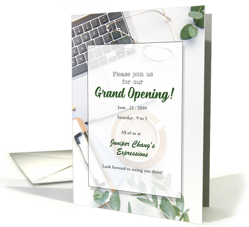 Grand Opening New Office Business Invitation Custom card (791086)