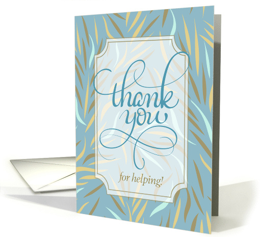 Thank You for Helping Sky Blue Botanical Earthy Tones card (791586)