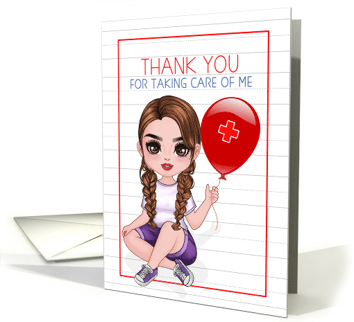 Thank You for Taking Care of Me Balloons and Little Girl card (791910)