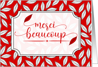Merci Beaucoup French Business Thank You Red Fern Blank card