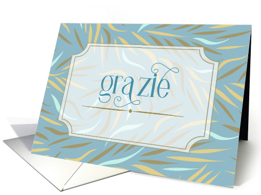 Grazie Italian Thank You Sky Blue Botanical card (792606)