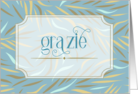 Grazie Italian Thank You Sky Blue Botanical card