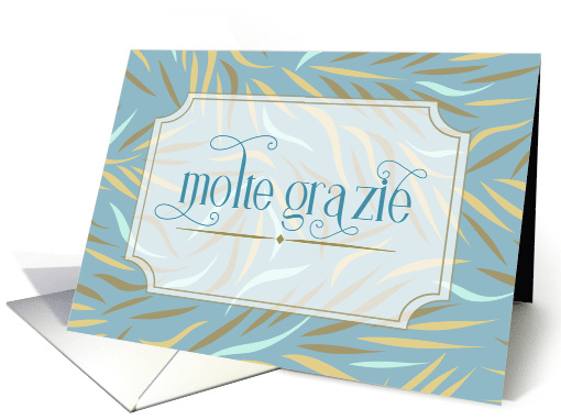 Italian Molte Grazie Thank You Sky Blue Botanical card (792608)