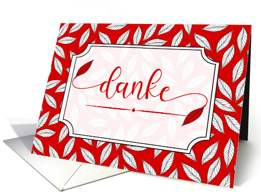 Danke German Thank You in Red Botanical Blank Inside card (792616)