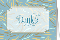 Thank You Danke German Language Sky Blue Botanical card