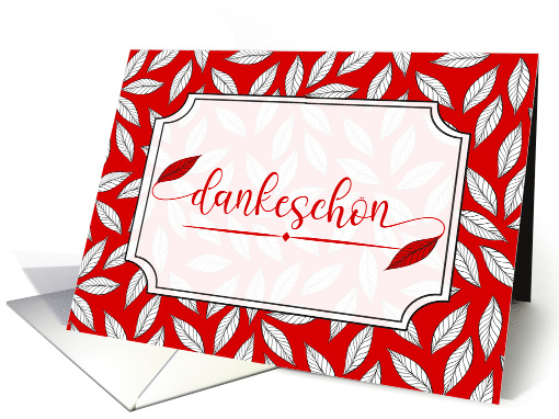 Thank You German Dankeschon Red Botanical Blank Inside card (792625)