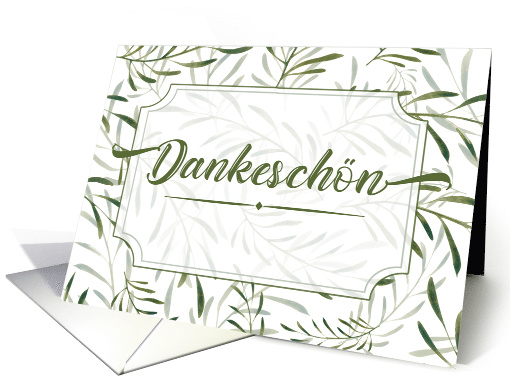 German Heartfelt Thanks Green and White Blank Inside card (792628)