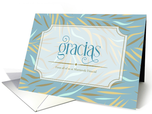 Gracias Thank You Botanical Sky Blue Business Name card (792634)