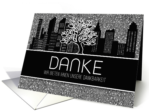 Danke German Business Thank You Black and White Cityscape Blank card
