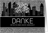 Danke German Business Thank You Black and White Cityscape Blank card