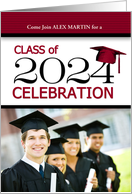 Class of 2024 Graduation Party in Red and Black Photo card