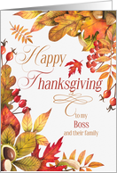 for Boss on Thanksgiving Harvest Season Leaves card
