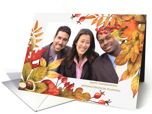 Business Thanksgiving Autumn Leaves and Berries Custom card (795584)