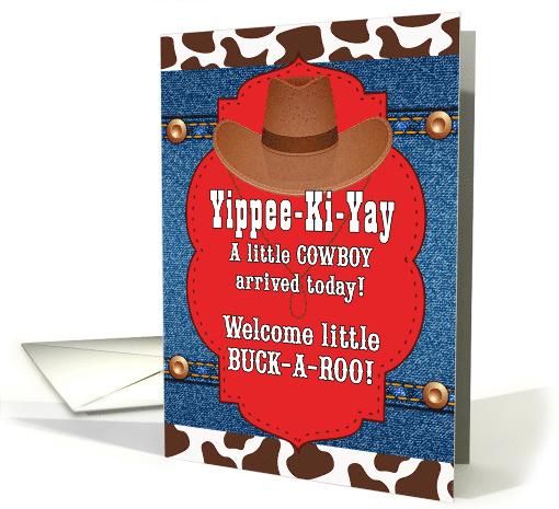 New Baby BOY Congratulations Western Cowboy Theme card (796535)