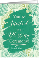 Business Blessing Ceremony Invitation Brown and White card