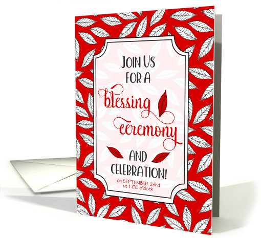 Business Blessing Ceremony Invitation Red and White Custom card