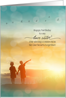 Twin Sister from Brother Birthday Summer Lake card