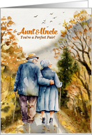 Aunt and Uncle Day Woodland Path in Autumn card