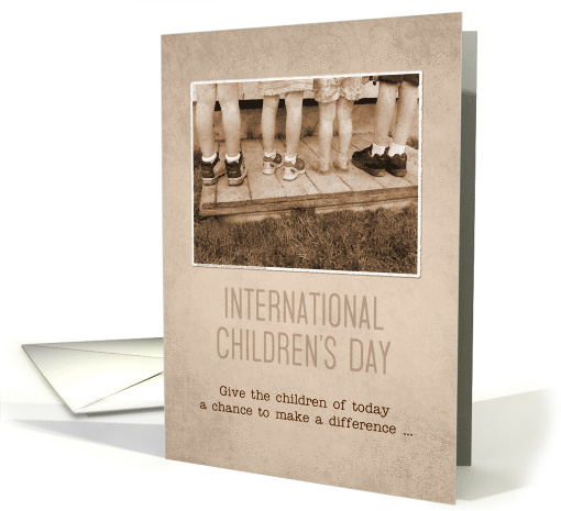 International Children's Day Vintage Children in Sepia Tones card