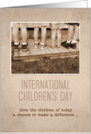 International Children’s Day Vintage Children in Sepia Tones card