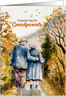 Grandparents Day Senior Couple at the Lake Watercolor card