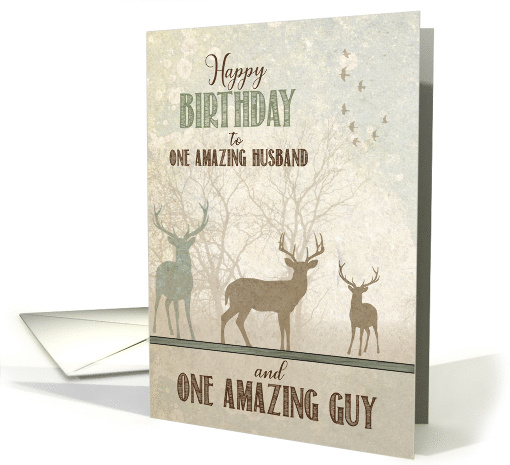 for Husband Birthday Deer in the Woodland Forest card (831424)