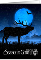 Season’s Greetings Peace Woodland Moose Starry Night card