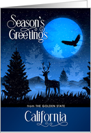 California from the Mountains Woodland Deer Starry Night card