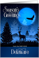 Delaware The First State Woodland Deer Starry Night card