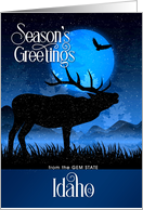 Idaho The Gem State Woodland Moose Starry Night card
