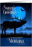 Montana Big Sky Country Woodland Moose Blue Starry Sky card