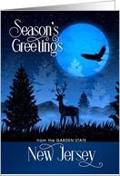 New Jersey The Garden State Woodland Deer Blue Starry Night card